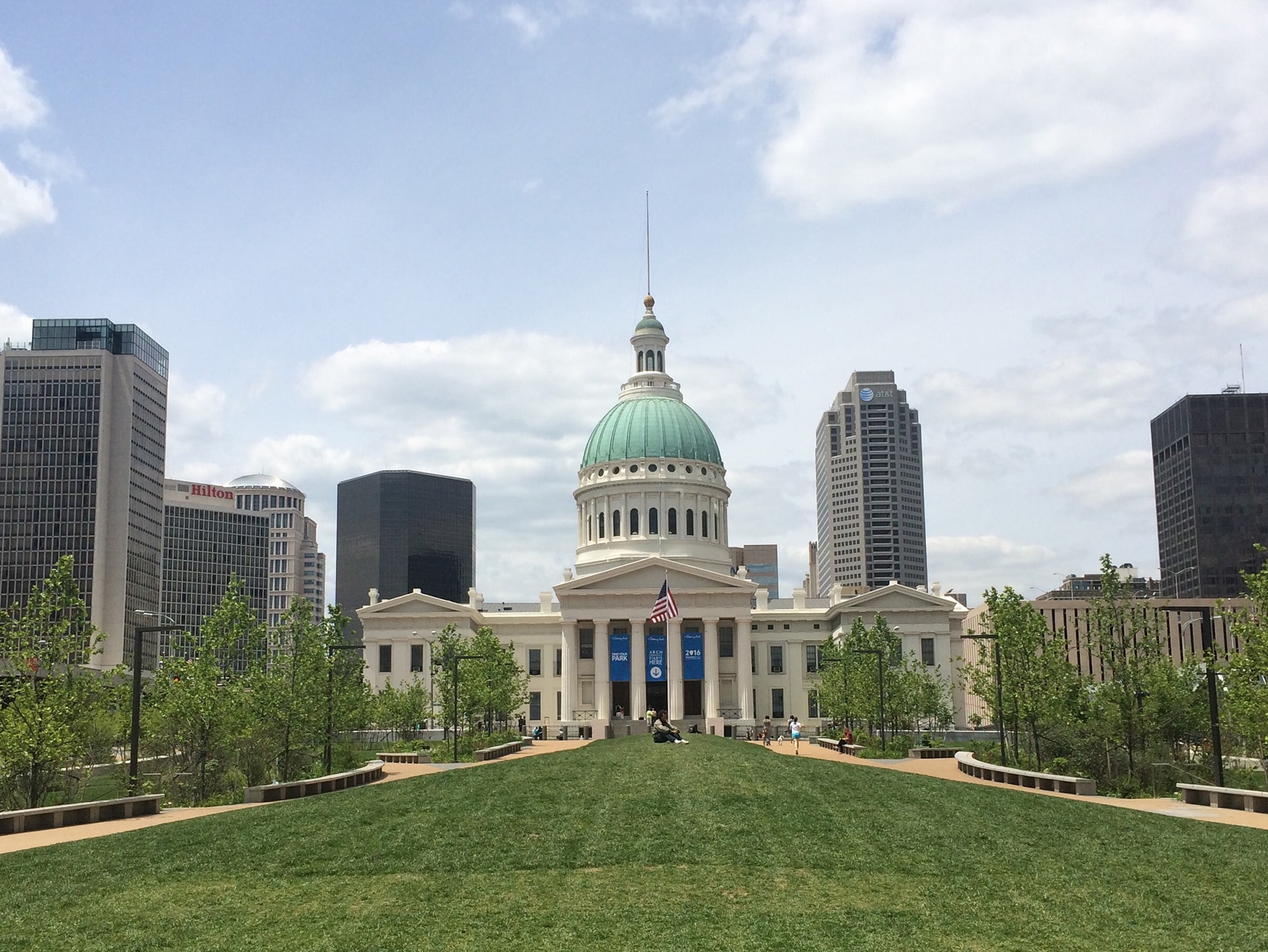 exterior of old courthouse redesigned by trivers architectural firm in st. louis