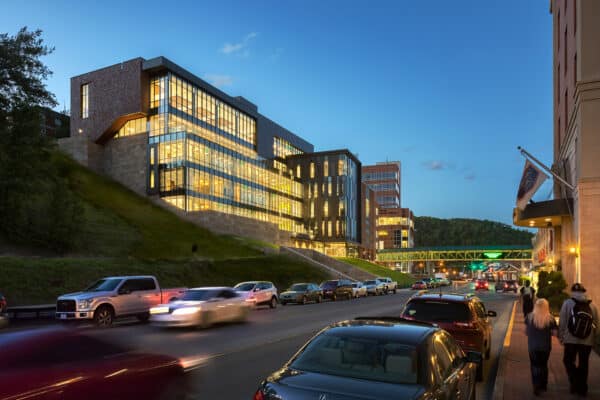 exterior of the university of pikeville health building designed by trivers architectural firm in st. louis