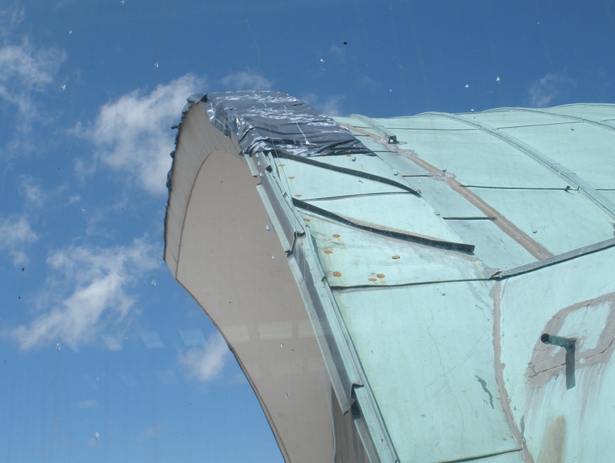 damaged lambert st. louis international airport roof pre-construction
