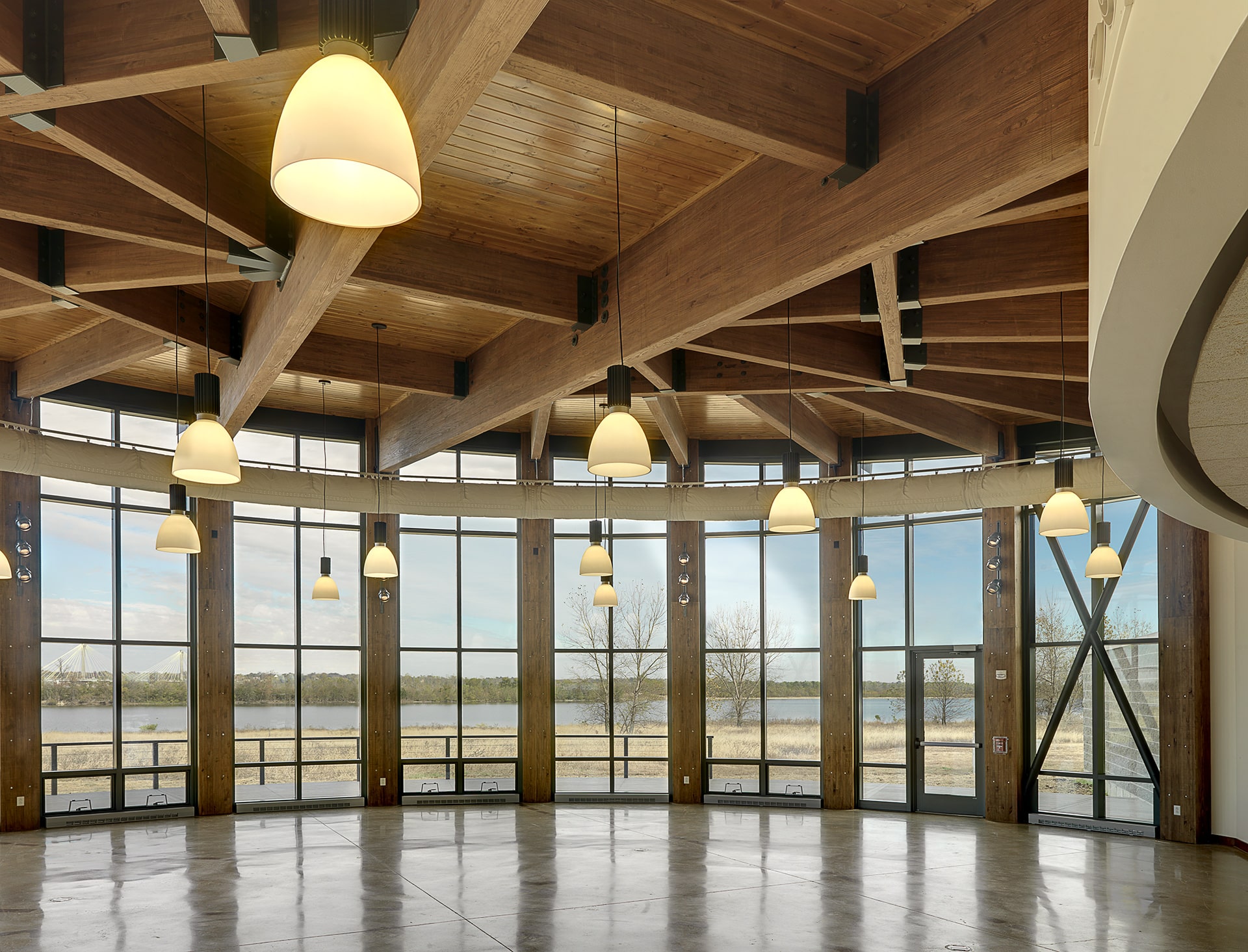 interior of the audubon center at the riverlands designed by trivers architectural firm in st. louis
