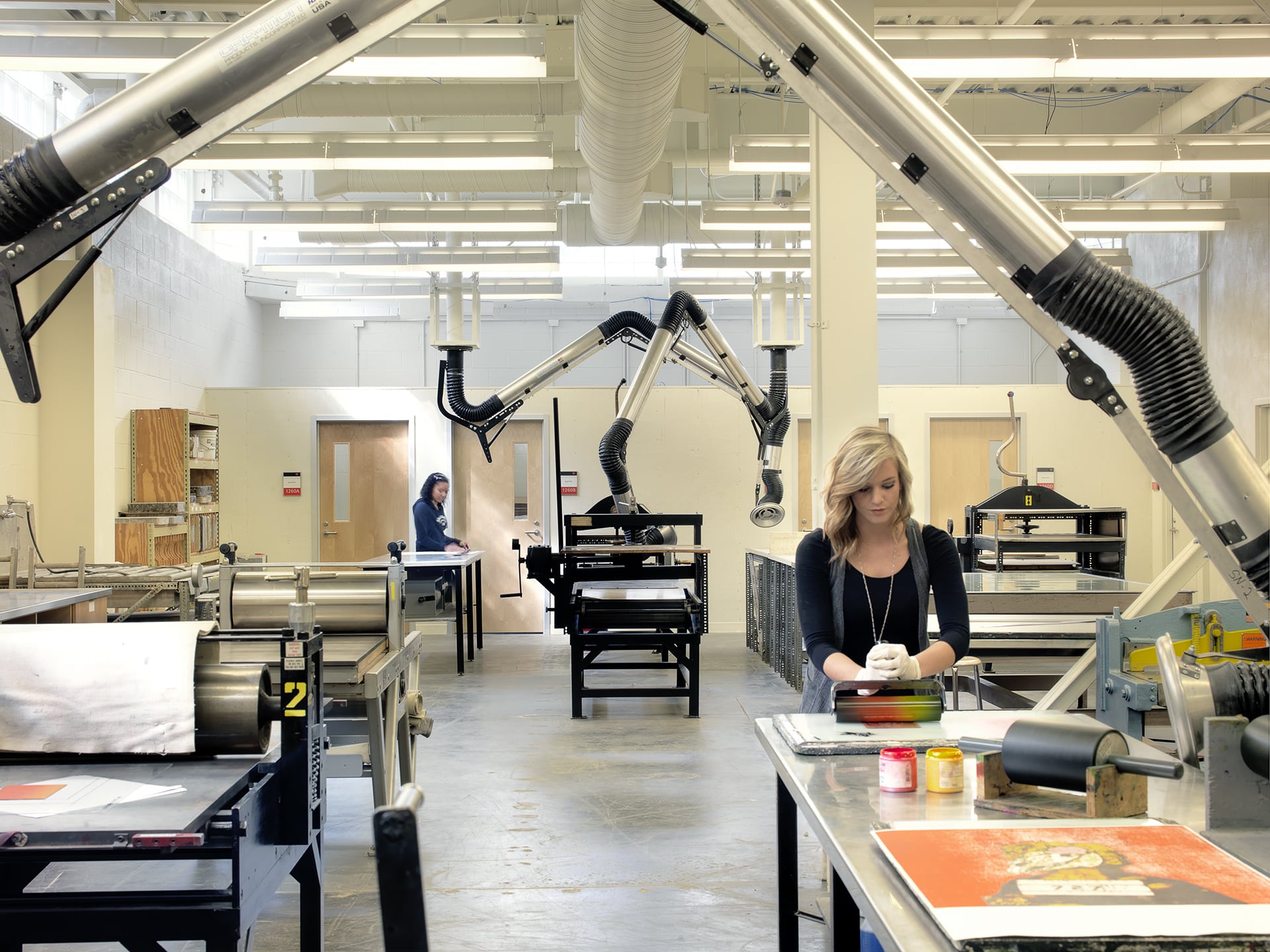 southern illinois university art and design printmaking room renovation by trivers firm