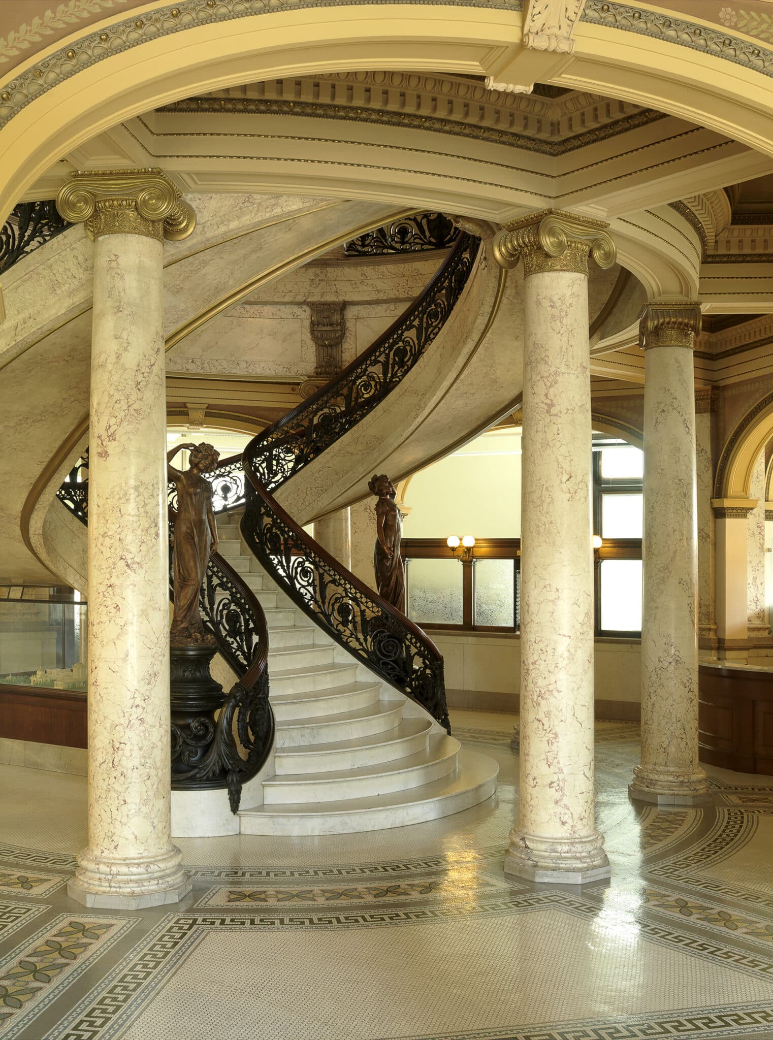 city hall grand staircase designed by trivers architectural firm in st. louis