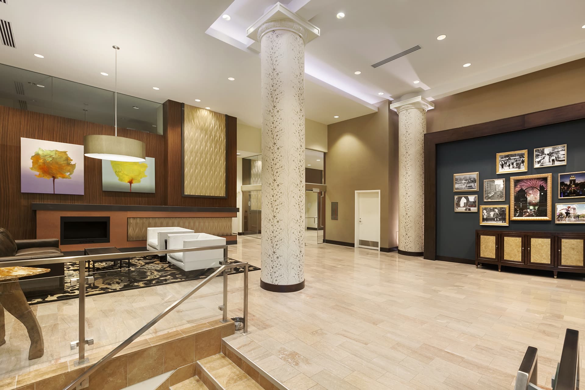 the laurel apartments lobby designed by trivers architectural firm in st. louis