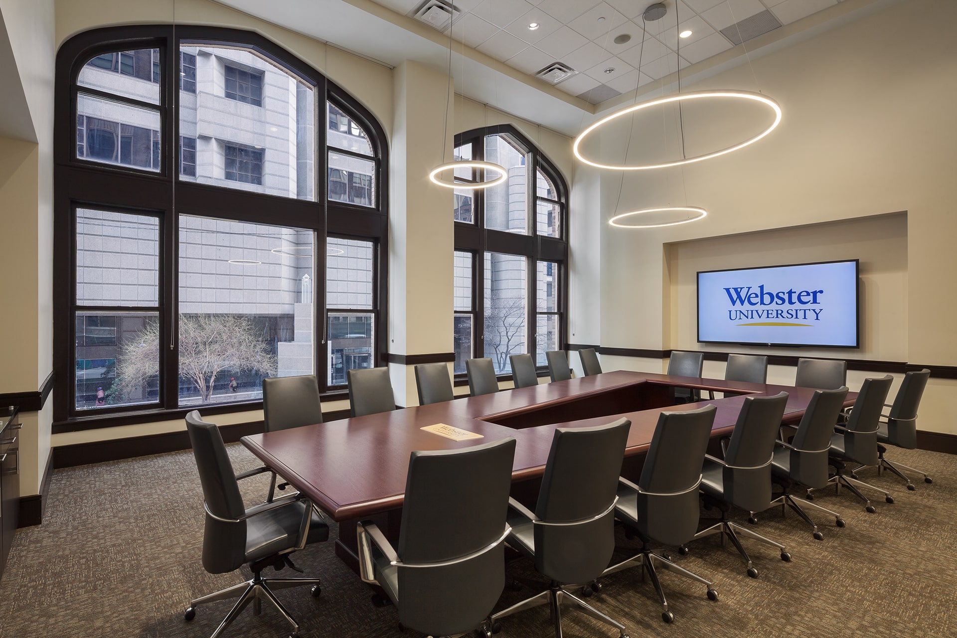 webster university newly renovated conference room designed by trivers architectural firm