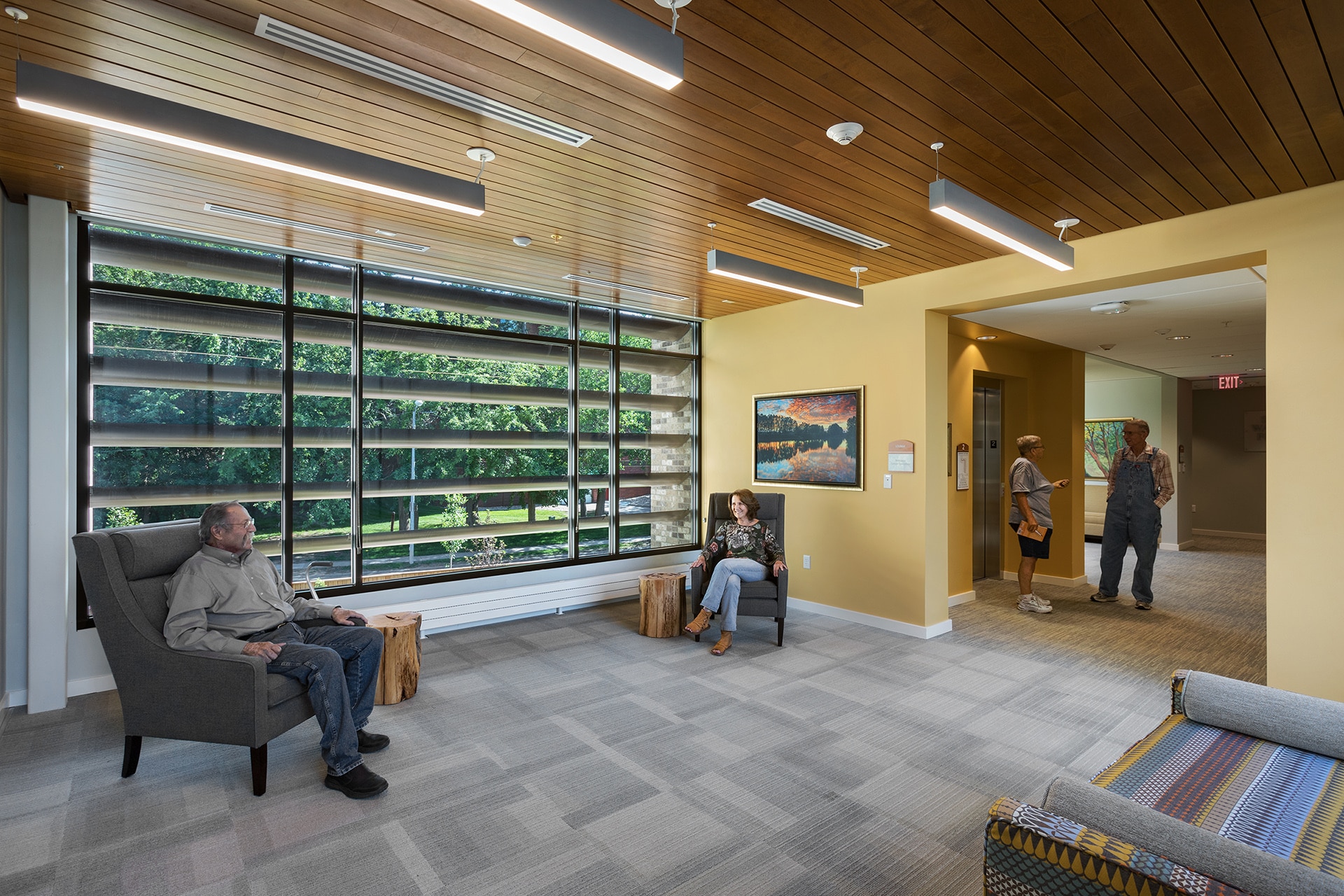 interior of american cancer society hope lodge designed by trivers architectural firm in st. louis