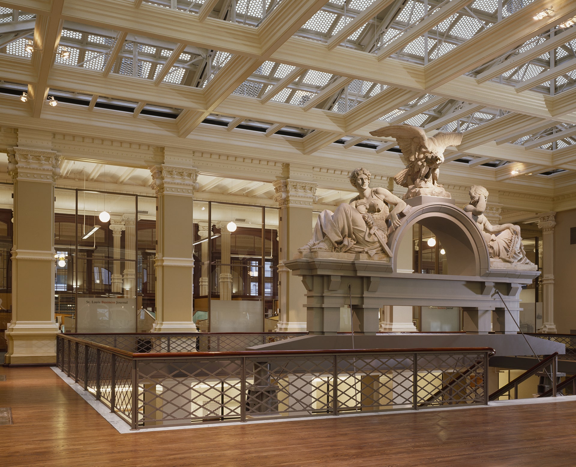 interior of the post office federal building in st. louis designed by trivers architectural firm