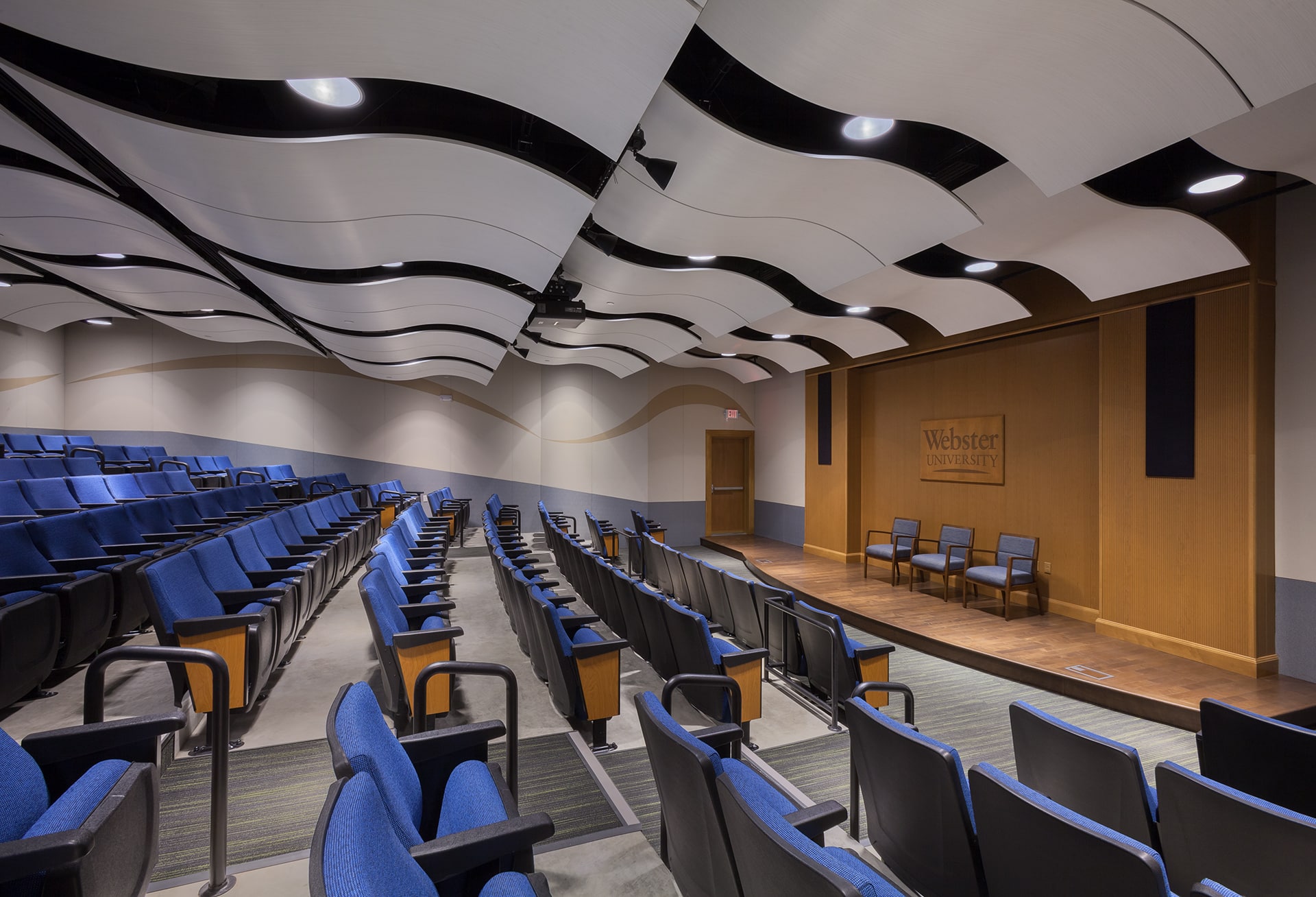 newly renovated webster university lecture hall designed by trivers architectural firm in st. louis