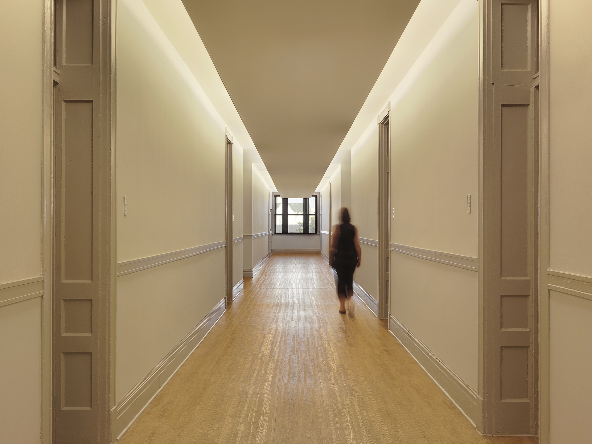 corridor of 3010 apartments designed by trivers architectural firm in st. louis