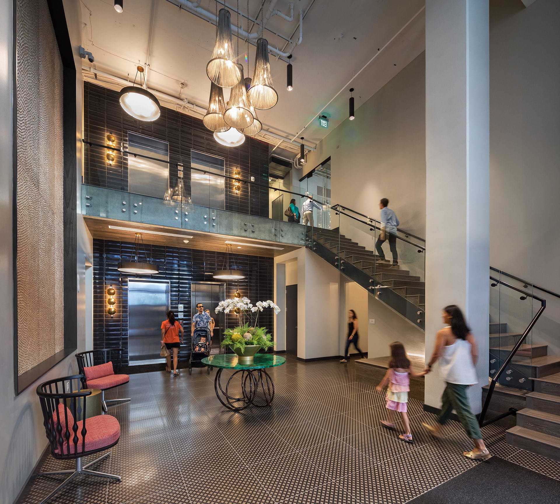 euclid loft lobby designed by trivers architectural firm in st. louis