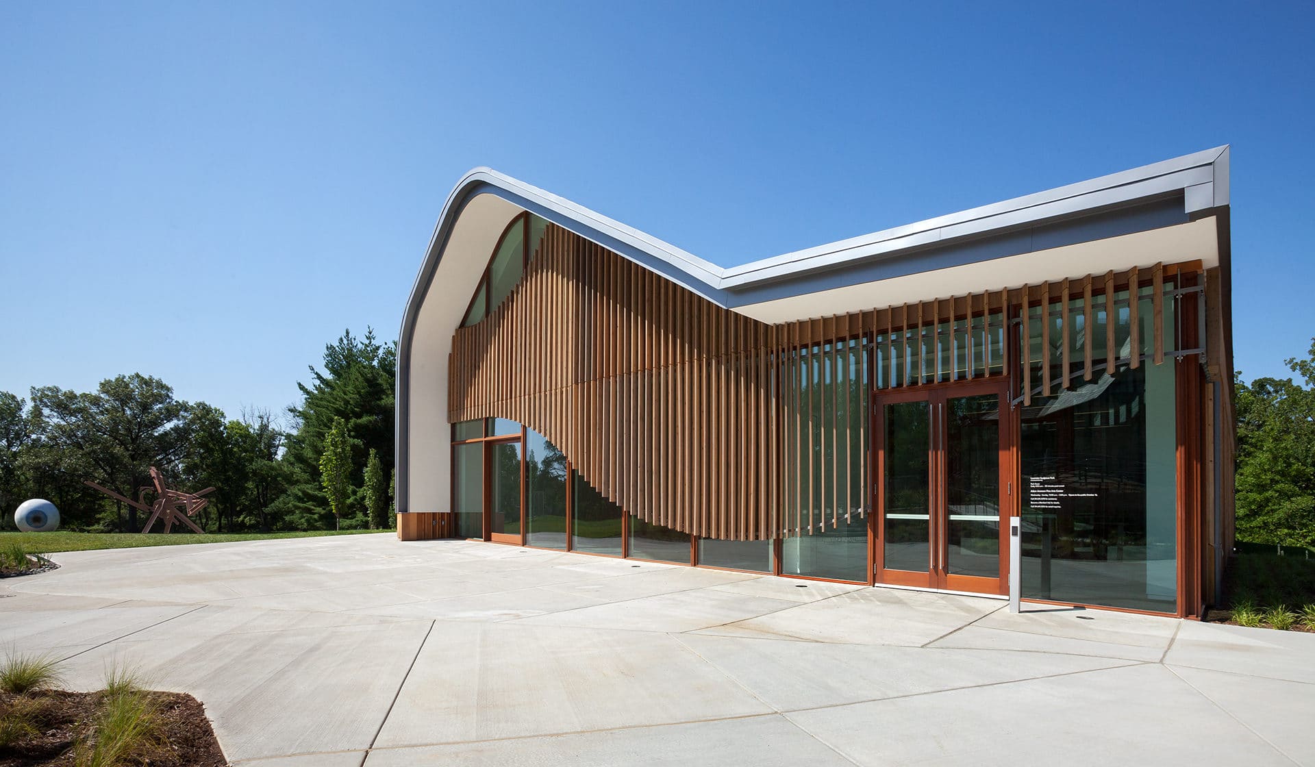 exterior of fine arts center building at laumeier designed by trivers firm