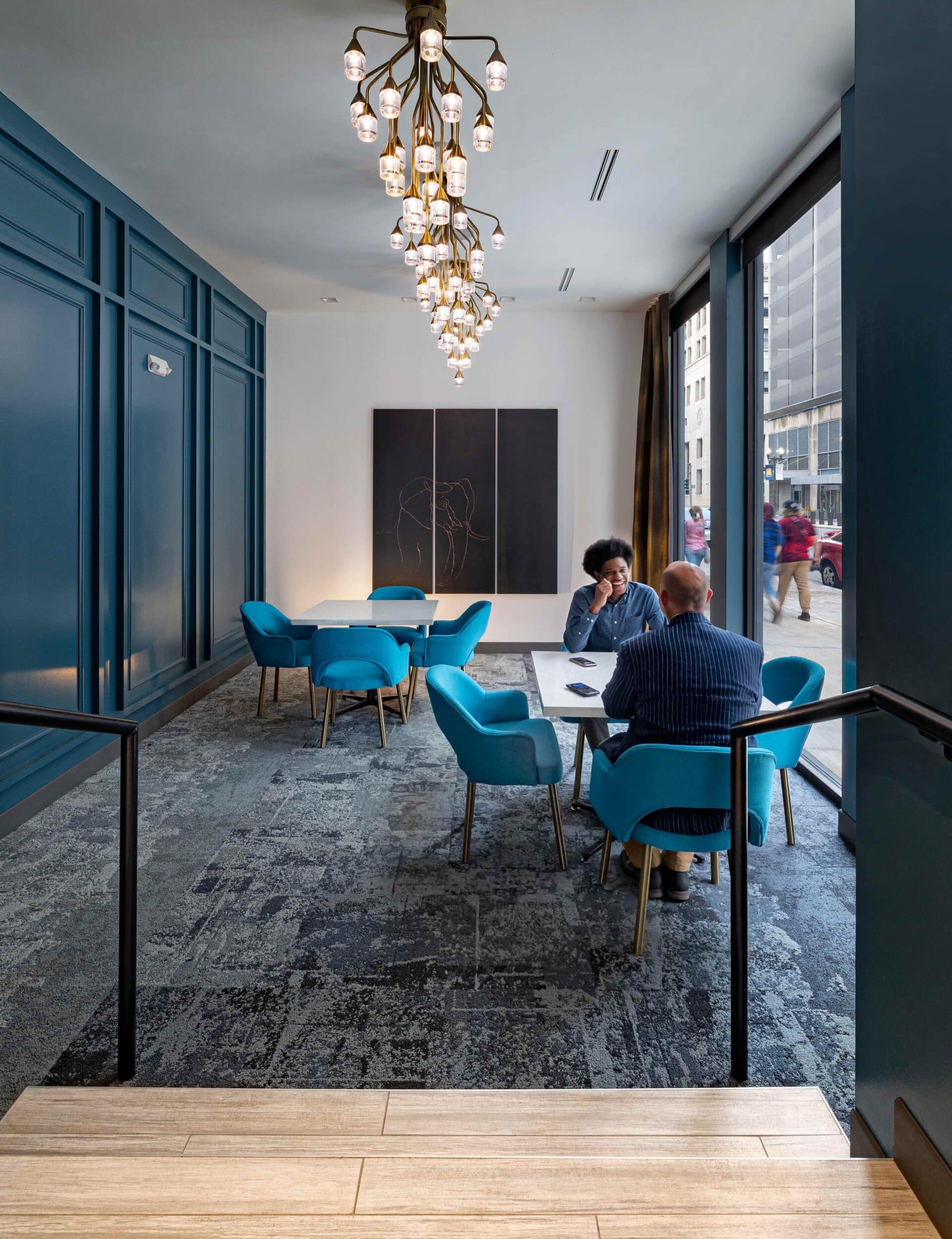Interior Lobby Bistro of Hotel Indigo - Designed by Trivers Architectural Firm