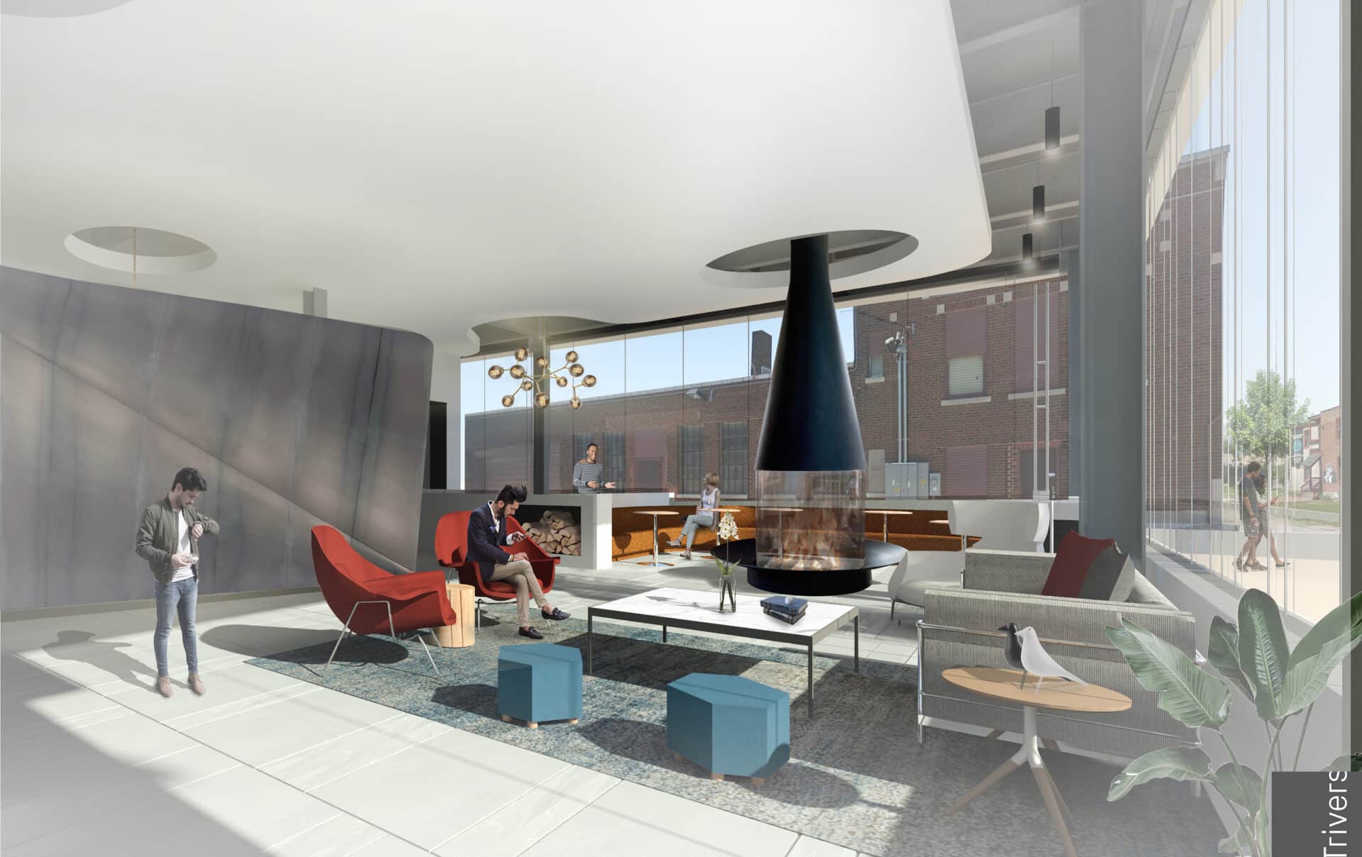 Mill Creek Condo Interior Flats Rendering By Trivers Architectural Firm