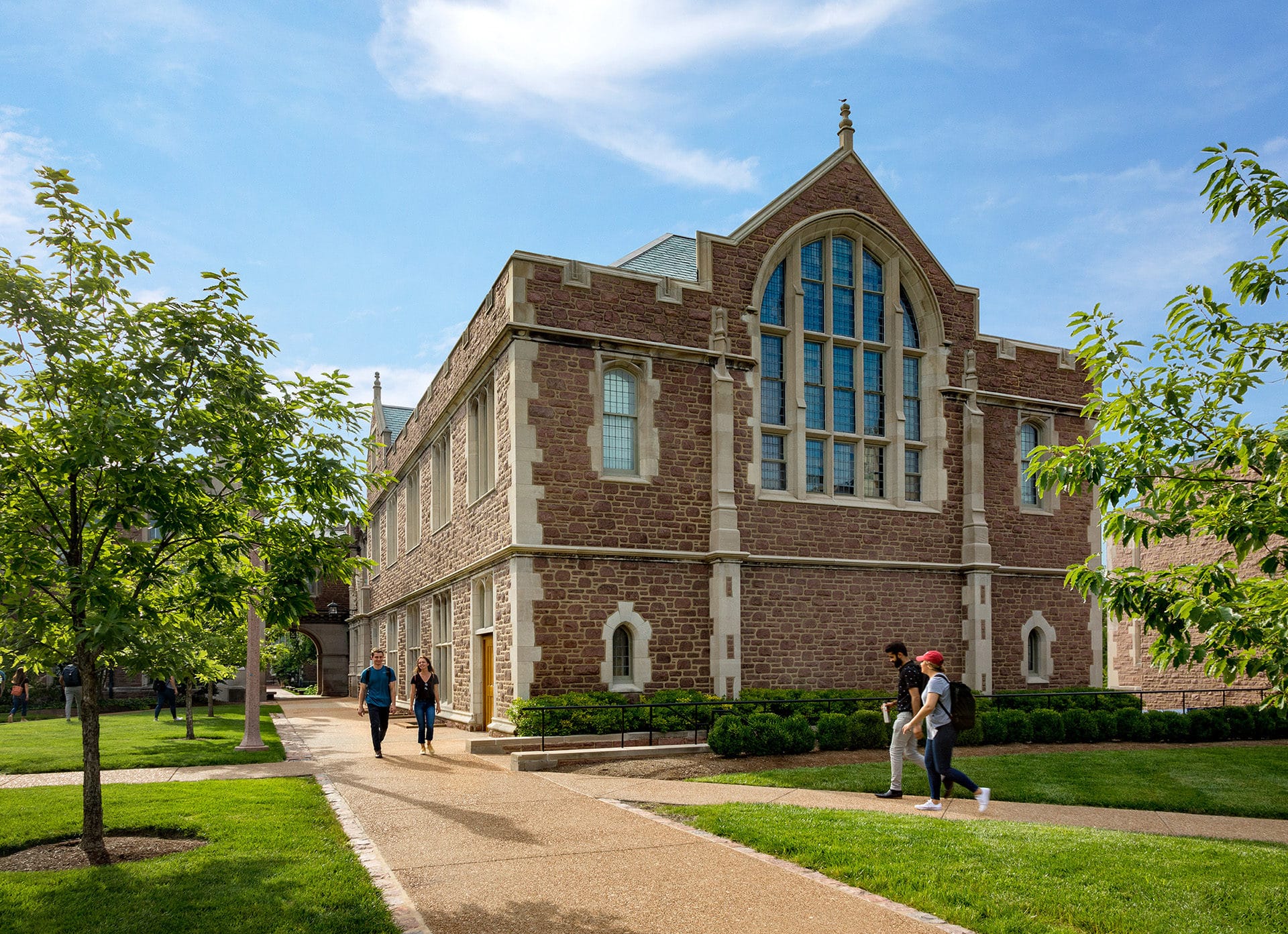 exterior of washington university january hall designed by trivers architectural firm