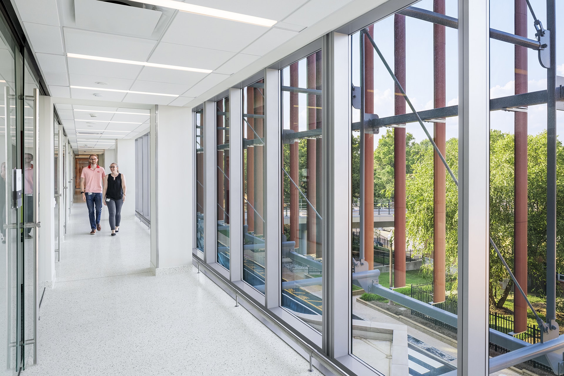 washington university bryan hall corridor designed by trivers architectural firm