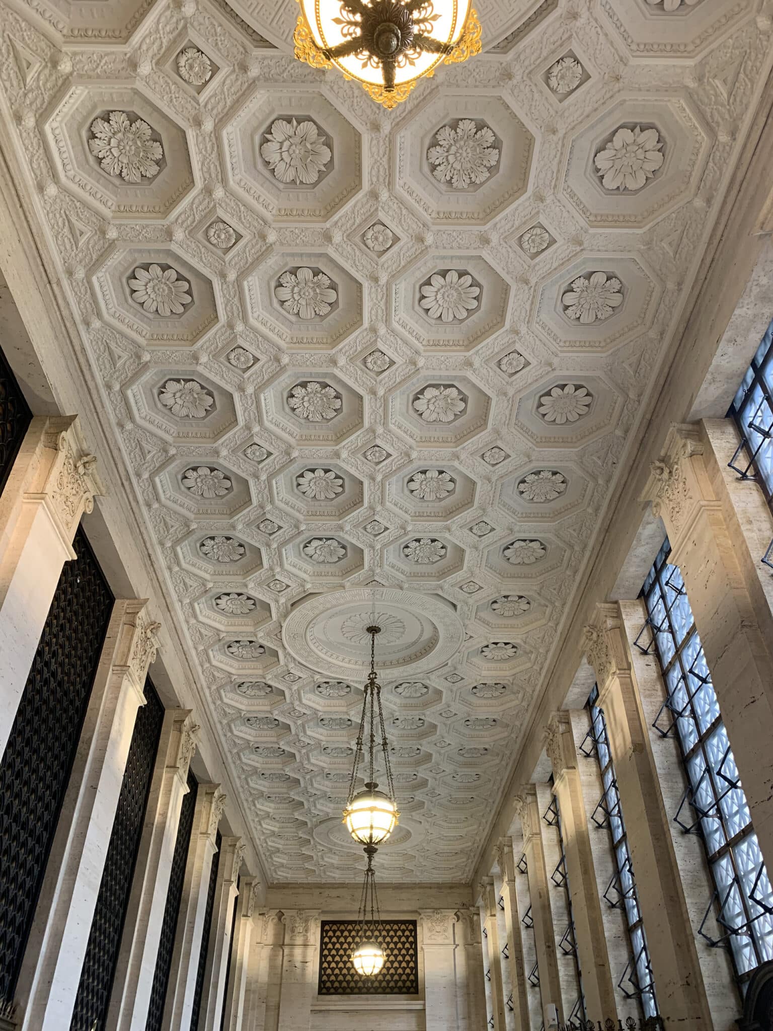 ceiling of courthouse building designed by trivers architects in st. louis