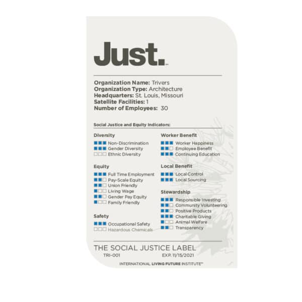 just trivers architectural social justice label