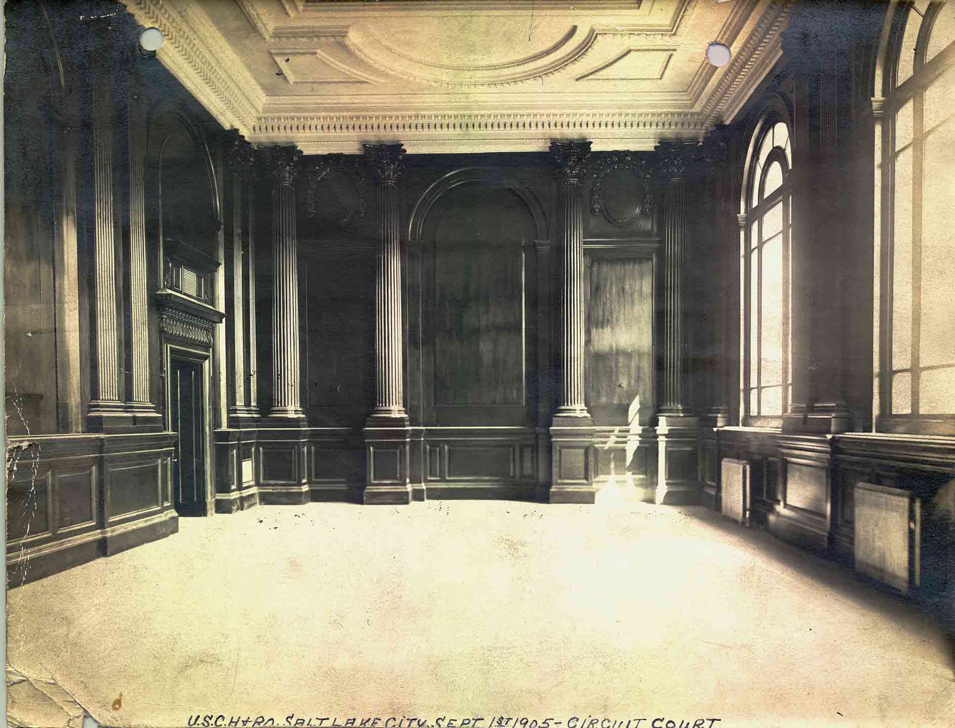 1905 September 1 Circuit Court interior of Frank E. Moss U.S. Courthouse Building