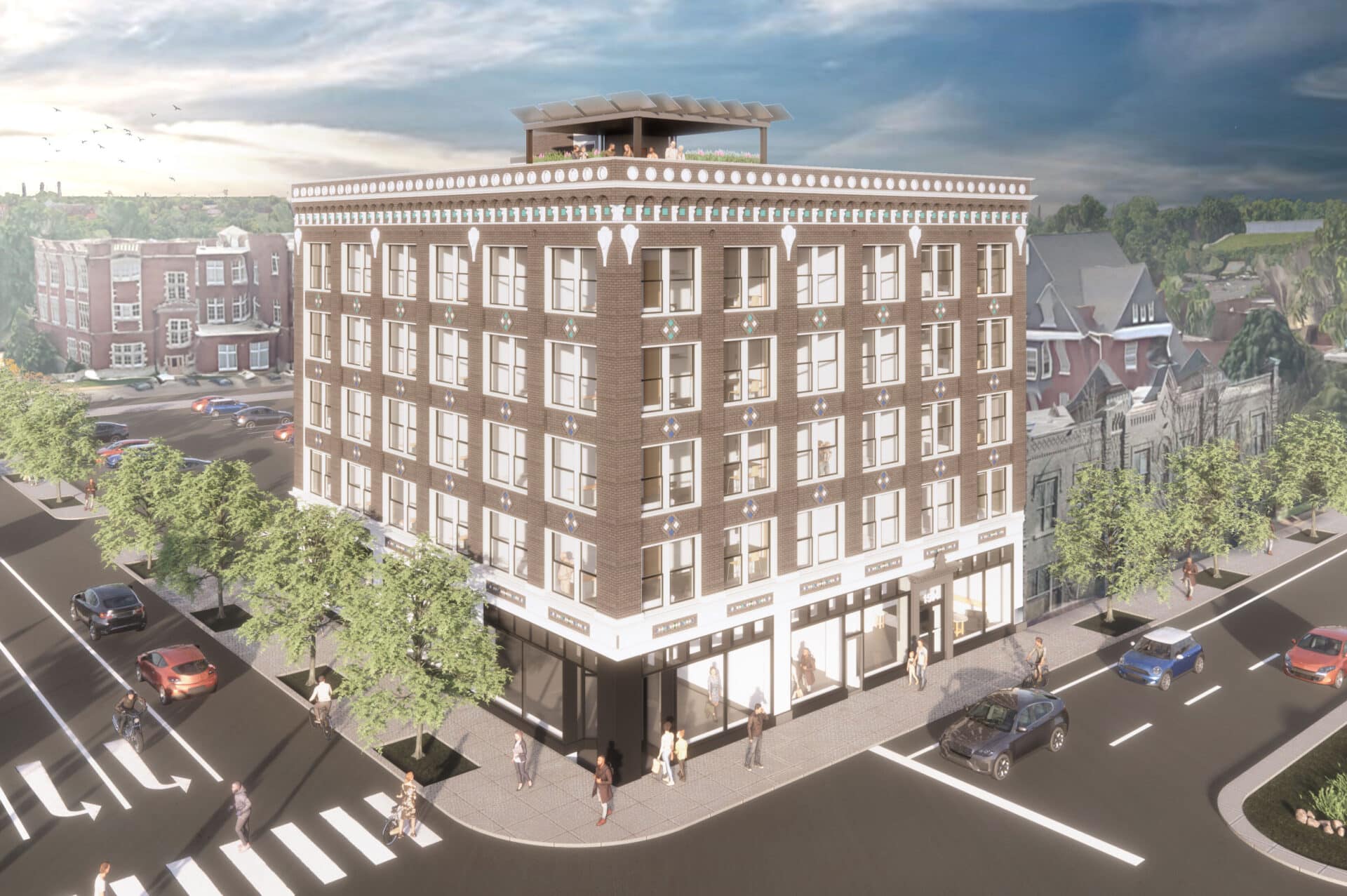 Rendering of 1500 South Grand Exterior Building By Trivers Architects