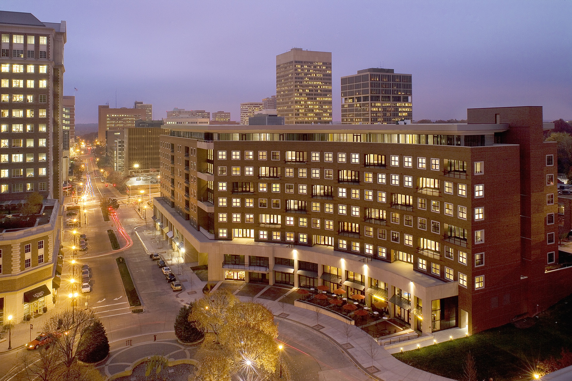 exterior of the crescent designed by trivers architectural firm in st. louis