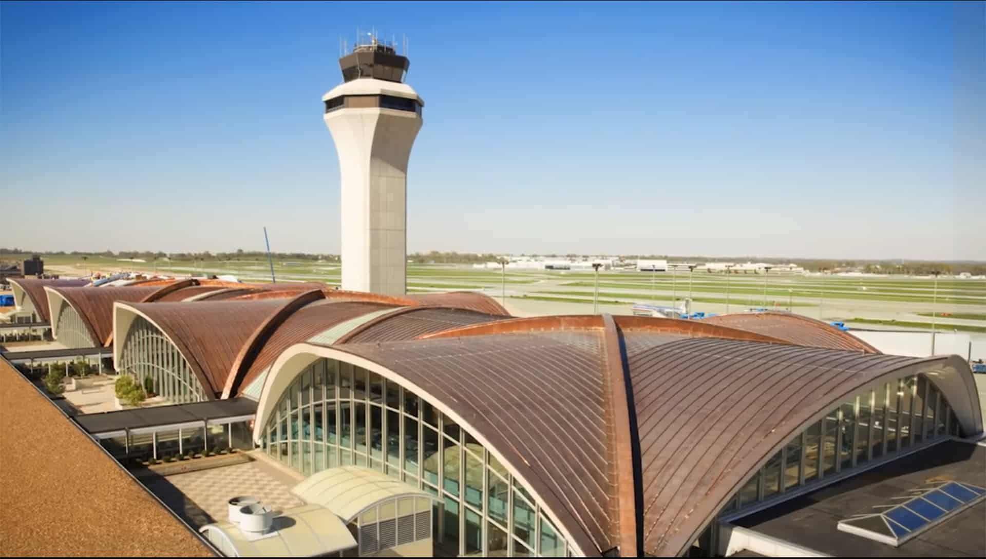 renovation of lambert st. louis international airport roof done by trivers architectural firm