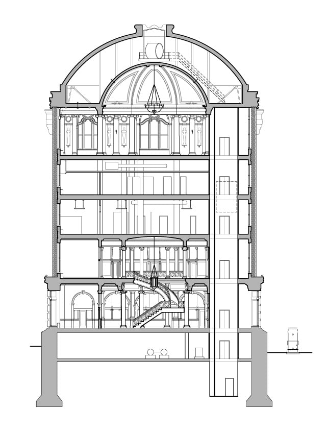 city hall design plans constructed by trivers architectural firm in st. louis