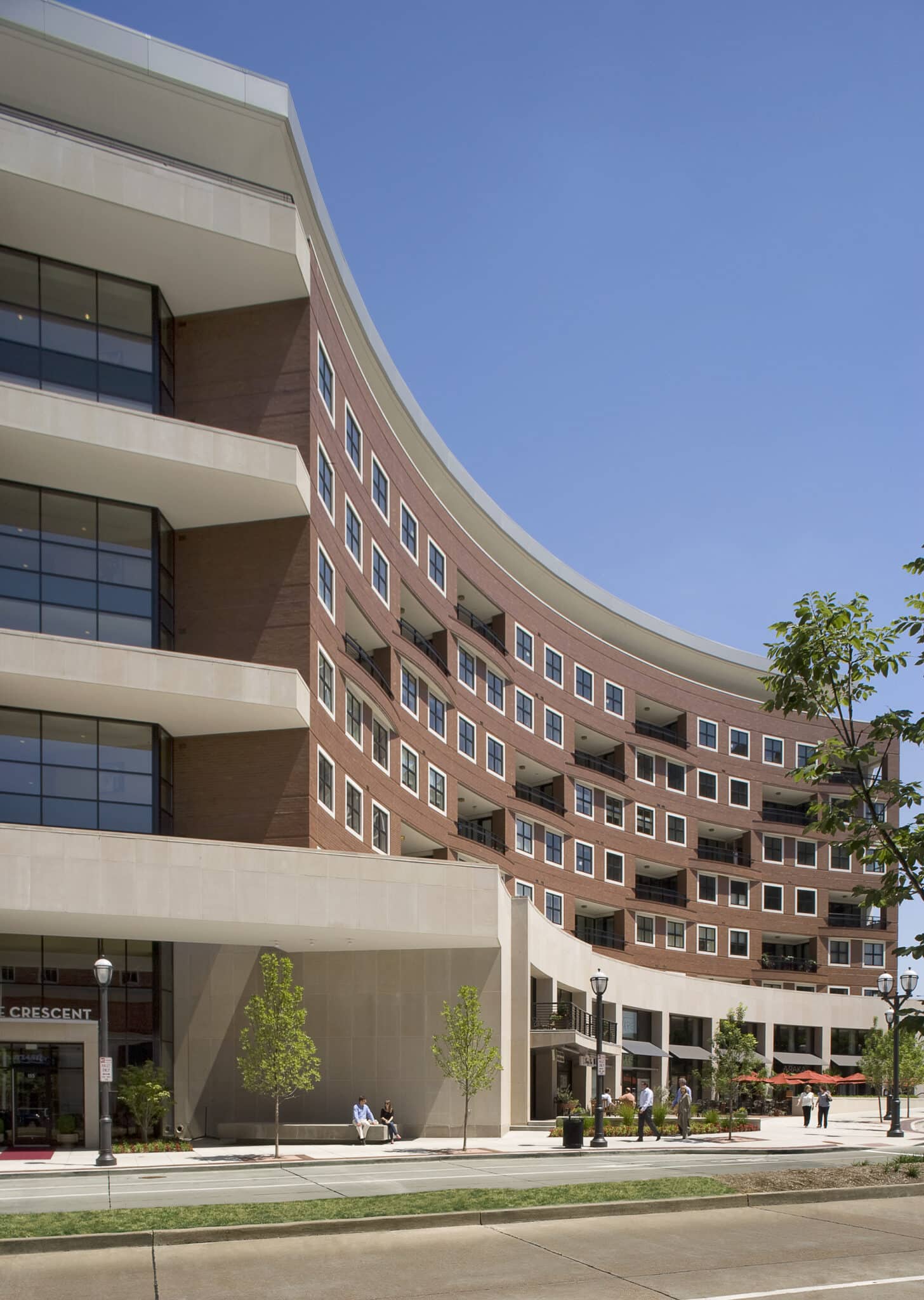 exterior of the crescent building designed by trivers architectural firm in st. louis