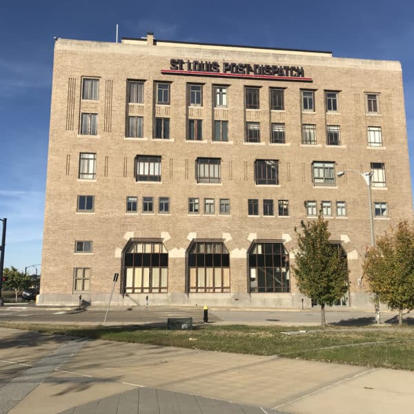 exterior of the st louis post dispatch building designed by trivers architectural firm