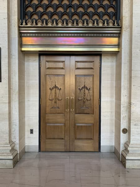 newly renovated courthouse building doors designed by trivers architects in st. louis