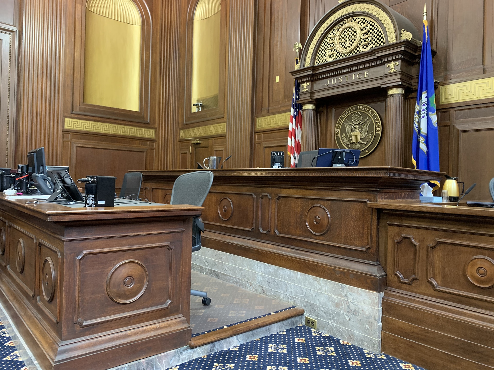 interior of newly renovated courthouse building designed by trivers architects in st. louis