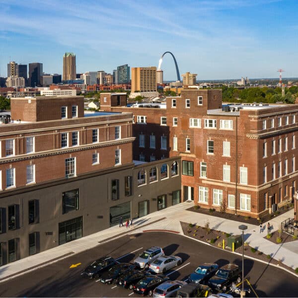 Georgian Style Multi-Use Building Exterior Designed by Trivers Architectural Firm